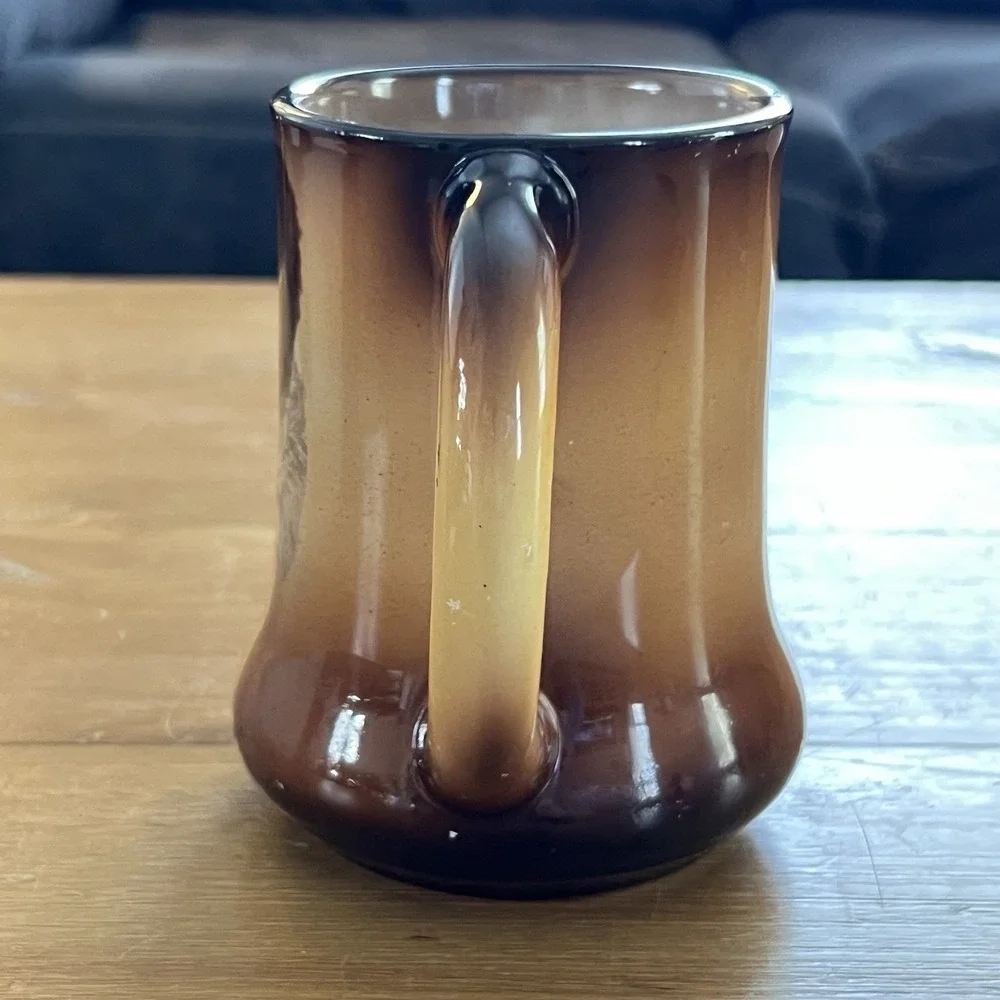 Vintage Taylor Smith Taylor TST St Bernard Dog Mug Brown Drip Glaze Coffee Cup - Picture 3 of 10